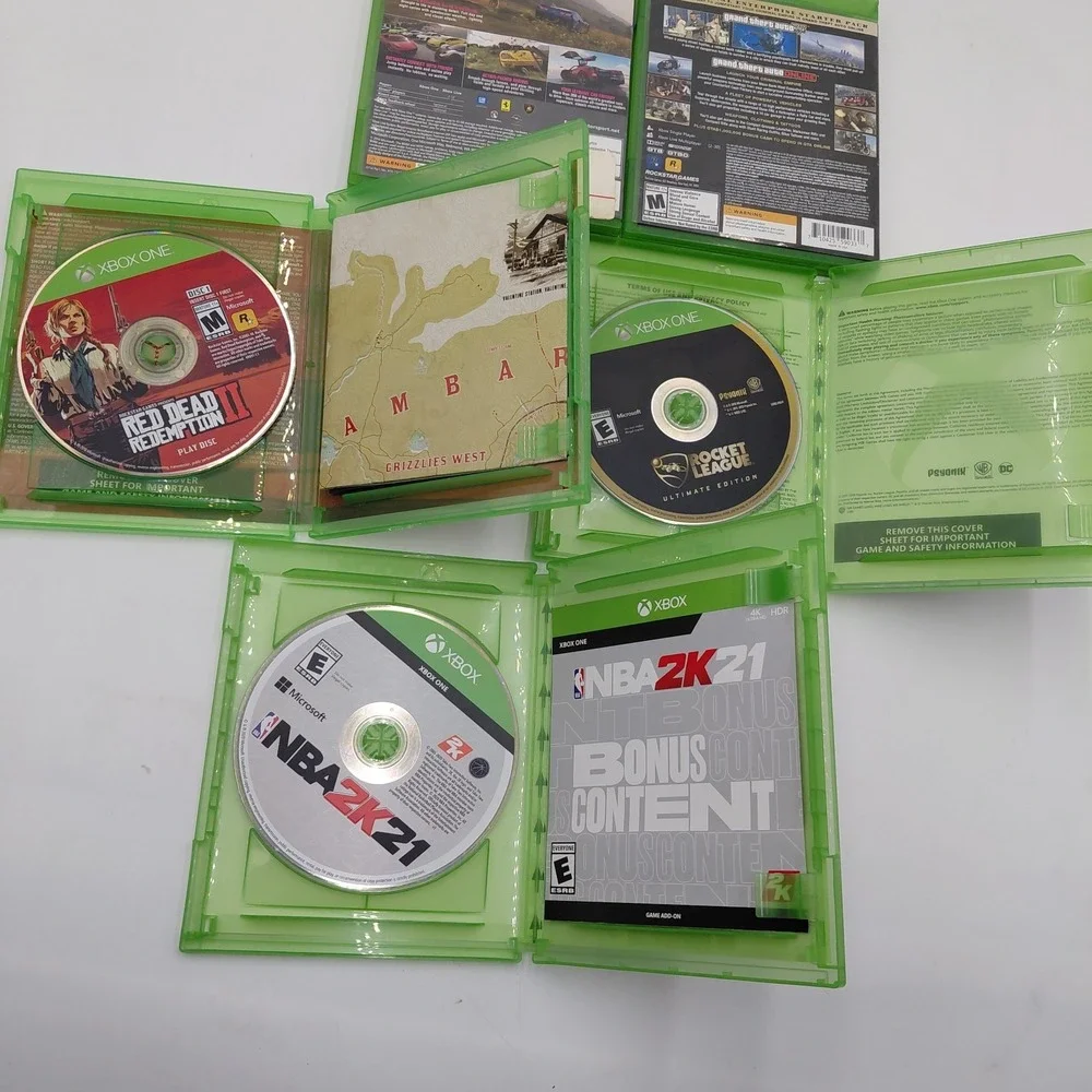 Xbox One 5 Game Lot Red Dead Redemption 2 Forza GTA 5 Rocket League NBA 2K21